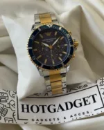 Armani-AR11362 (Chronograph Watch) – Blue Dial / Silver & Gold Strap