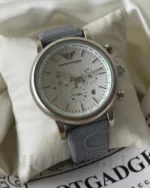 Armani-AR1807 Luigi (Chronograph Watch) – White Dial / Grey Strap
