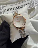Armani-AR1987 (Analog Watch) – White Dial / Silver & Rose Strap