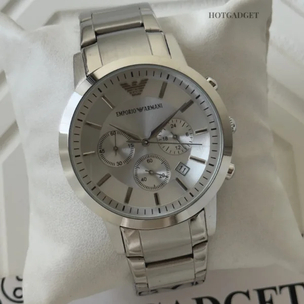 Armani-AR2434 (Chronograph Watch) – Silver