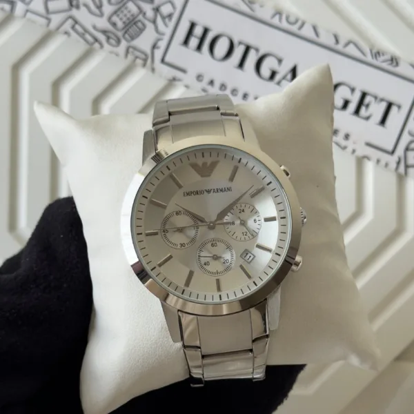 Armani-AR2434 (Chronograph Watch) – Silver