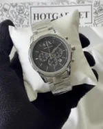 Armani-AX1720 (Chronograph Watch) – Black Dial / Silver Strap – video
