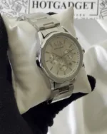 Armani-AX1720 (Chronograph Watch) – White Dial / Silver Strap – video