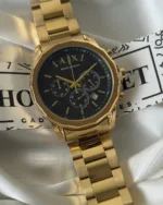 Armani-AX1721 (Chronograph Watch) – Black Dial / Gold Strap