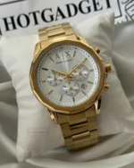 Armani-AX1721 (Chronograph Watch) – White Dial / Gold Strap