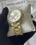 Armani-AX1721 (Chronograph Watch) – White Dial / Gold Strap – video
