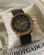 Armani-AX1726 (Automatic Watch) – Gold Dial / Black Strap