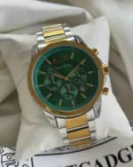 Armani-AX1771 (Chronograph Watch) – Green Dial / Gold & Silver Strap