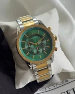Armani-AX1771 (Chronograph Watch) – Green Dial / Gold & Silver Strap