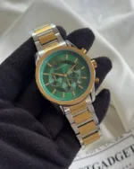 Armani-AX1771 (Chronograph Watch) – Green Dial / Gold & Silver Strap