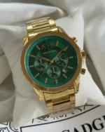Armani-AX1771 (Chronograph Watch) – Green Dial / Gold Strap