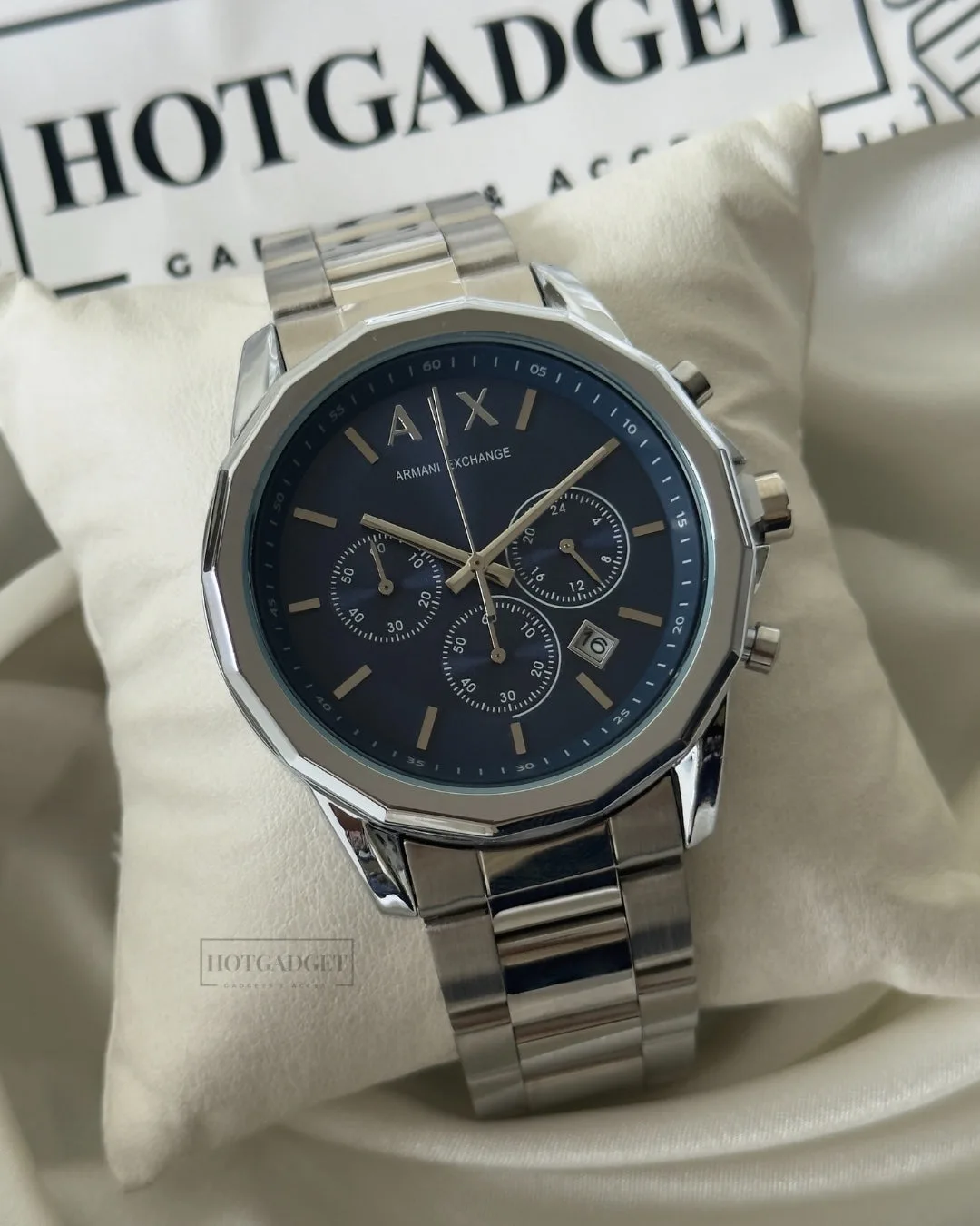 Armani-AX2509 (Chronograph Watch) Armani-AX2509 (Chronograph Watch) – Blue Dial / Silver Strap