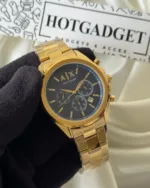 Armani-AX2509 (Chronograph Watch) – Navy Blue Dial / Gold Strap