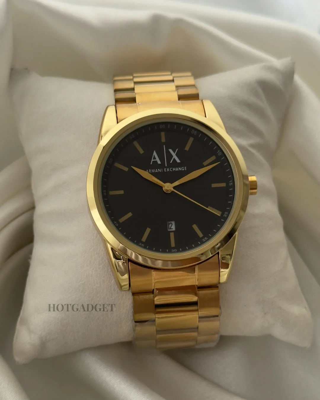 Armani-AX2857 (Analog Watch) Armani-AX2857 (Analog Watch) – Black Dial / Gold Strap