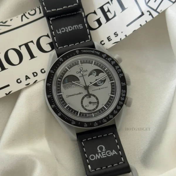 Bioceramic MoonSwatch (Chronograph Watch) – Grey Dial / Black Strap