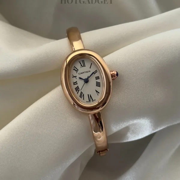 Cartier-Baignoire - (Bracelet Watch) Rose Gold – White Dial / Rose Gold Strap