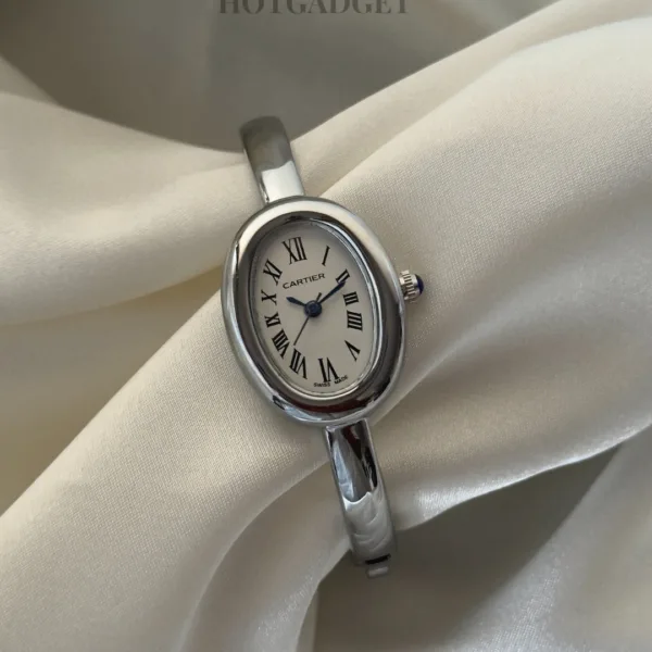 Cartier-Baignoire - (Bracelet Watch) Silver – White Dial / Silver Strap