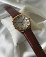 Cartier-Drive Moon (Chronograph Watch) – White Dial / Brown Strap