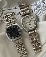 Cartier-Drive Moon (Chronograph Watch) – White Dial / Silver Strap