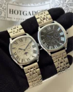 Cartier-Drive Moon (Chronograph Watch) – White Dial / Silver Strap