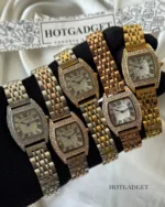 Cartier-Tortue - (Analog Watch) – White Dial / Rose Gold Strap