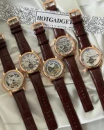 Cartier-Tourbillon (Automatic Watch) – White Dial / Brown Strap – Roman Numerals