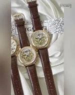 Cartier-Tourbillon (Automatic Watch) – White Skeleton Dial / Brown Strap – video