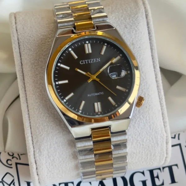 CTZN Tsuyosa (Analog Watch) – Black Dial / Gold Two-Tone Strap