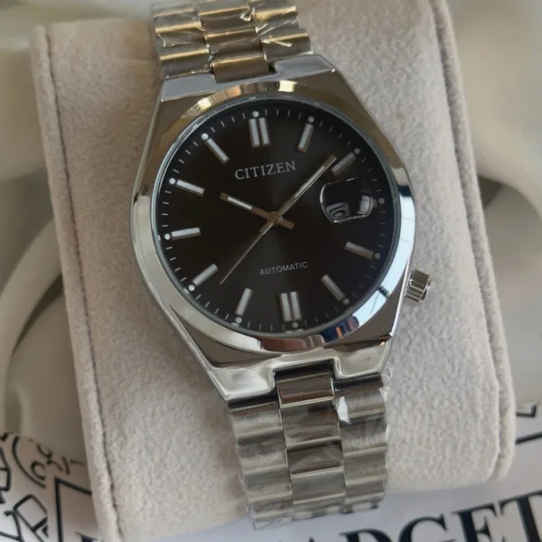 CTZN Tsuyosa (Analog Watch) – Black Dial / Silver Strap