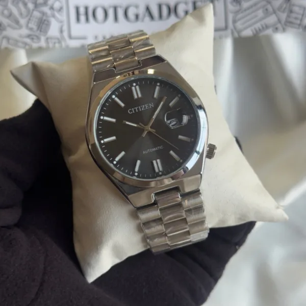CTZN Tsuyosa (Analog Watch) – Black Dial / Silver Strap