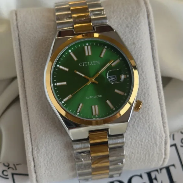 CTZN Tsuyosa (Analog Watch) – Green Dial / Gold Two-Tone Strap