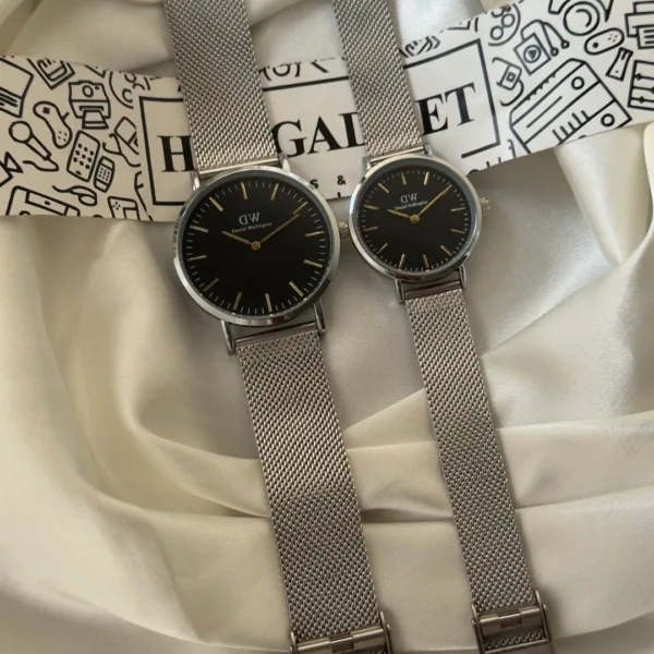 DW Classic Mesh Couple (Analog Watch) – Black Dial / Silver Strap