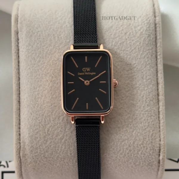 DW Quadro (Analog Watch) – Black Dial / Black Strap – Rose Gold Case