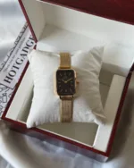 DW Quadro (Analog Watch) – Black Dial / Gold Mesh Strap