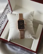 DW Quadro (Analog Watch) – Black Dial / Rose Gold Mesh Strap
