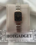 DW Quadro (Analog Watch) – Black Dial / Rose & Silver Strap