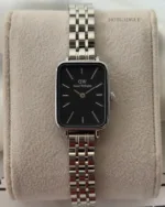 DW Quadro (Analog Watch) – Black Dial / Silver Link Strap