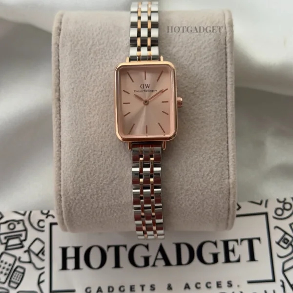 DW Quadro (Analog Watch) – Rose Gold Dial / Rose & Silver Strap