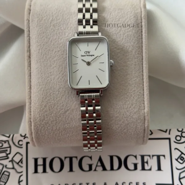 DW Quadro (Analog Watch) – White Dial / Silver Strap