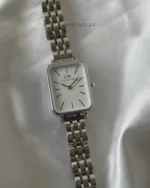 DW Quadro (Analog Watch) – White Dial / Silver Strap