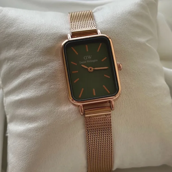DW Quadro Green (Analog Watch) – Green Dial / Rose Gold Strap
