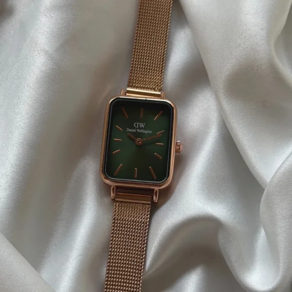 DW Quadro Green (Analog Watch) – Green Dial / Rose Gold Strap