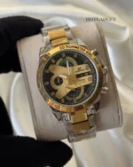Edifice-ED426 (Chronograph Watch) – Black & Gold Dial / Silver & Gold Strap