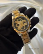 Edifice-ED426 (Chronograph Watch) – Black & Gold Dial / Silver & Gold Strap