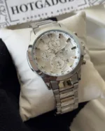 Edifice-EFR-303D (Chronograph Watch) – White Dial / Silver Strap