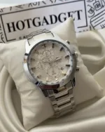 Edifice-EFR-303D (Chronograph Watch) – White Dial / Silver Strap
