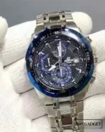 Edifice-EFR-539 (Chronograph Watch) – Black & Blue Dial / Silver Strap – video
