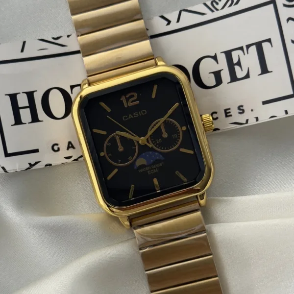 Enticer A2181 (Chronograph) – Black Dial / Gold Strap