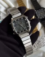 Fossil (Analog-Digital Watch) – Black Dial / Silver Strap