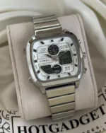 Fossil (Analog-Digital Watch) – White Dial / Silver Strap
